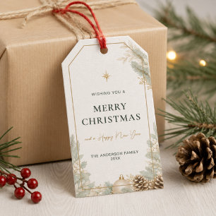 Modern Elegant Neutral Christmas Gift Tags