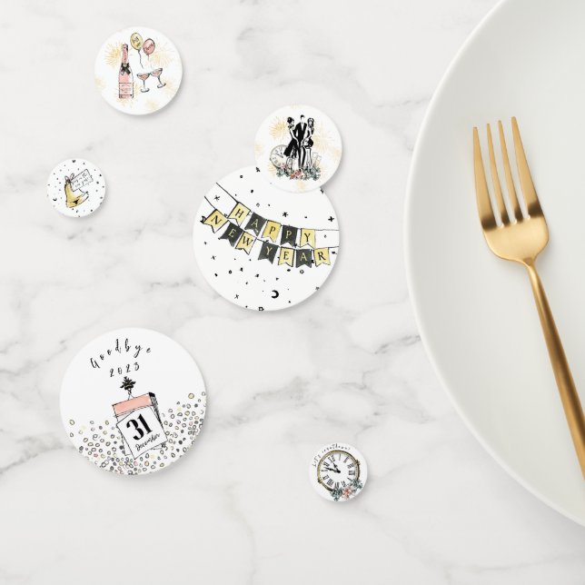 Modern Elegant New Year's Eve Party Table Confetti (Group)