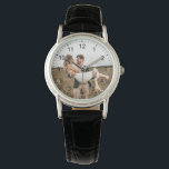 Modern Elegant Newly Wed Wedding Photo Anniversary<br><div class="desc">Personalised Photo with Your Favourite Family Photo
Easily add your images to this watch template. this model allows for a different photo on the front and back of the watch. Great gift for family,  friends,  parents,  grandparents,  wife and children.</div>