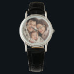 Modern Elegant Newly Wed Wedding Photo Anniversary Watch<br><div class="desc">Personalised Photo with Your Favourite Family Photo
Easily add your images to this watch template. this model allows for a different photo on the front and back of the watch. Great gift for family,  friends,  parents,  grandparents,  wife and children.</div>
