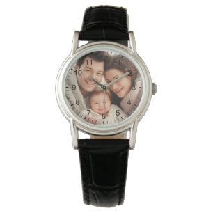 Modern Elegant Newly Wed Wedding Photo Anniversary Watch