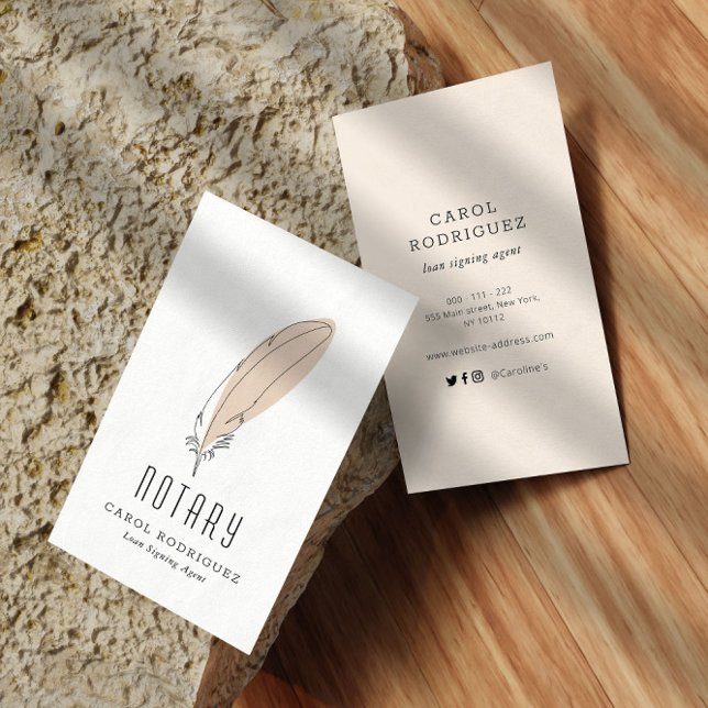 modern elegant notary loan signing agent business card (Creator Uploaded)