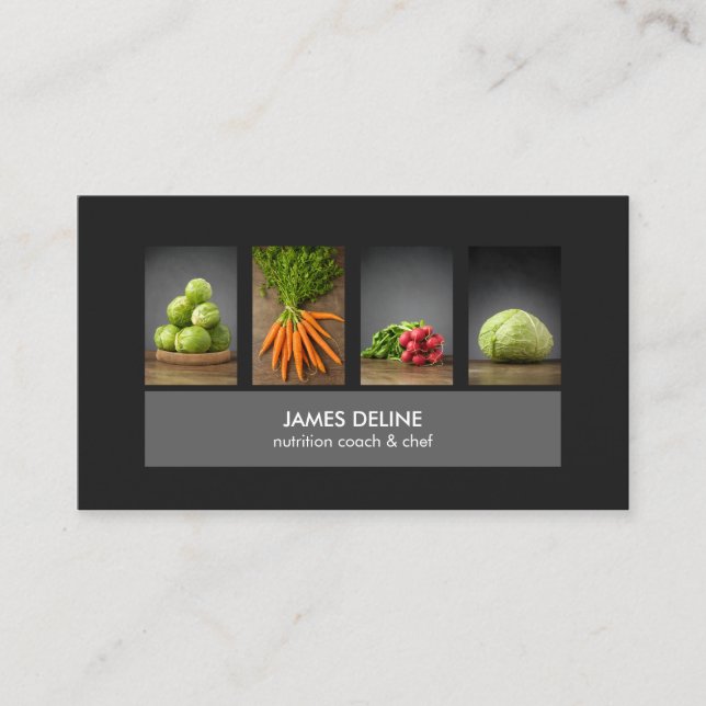 Modern Elegant Nutrition Chef Business Card (Front)