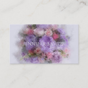 Modern Elegant Oil Colours Flowers Art Template Business Card