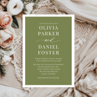 Modern Elegant Olive Green Minimalist Wedding