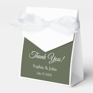 Modern Elegant Olive Green Wedding Favour Box