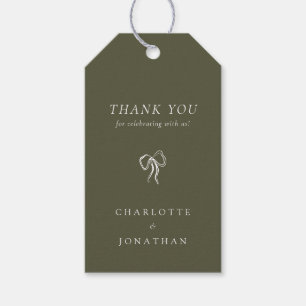 Modern Elegant Olive Green Wedding Gift Tags