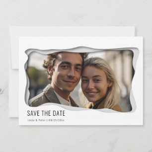Modern Elegant One Photo Minimalist Style Save The Date