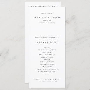 Modern Elegant Order of Service / Wedding  Programme