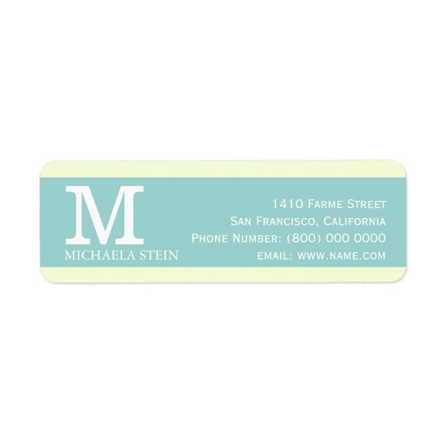 modern & elegant, pastel blue, monogrammed (Front)