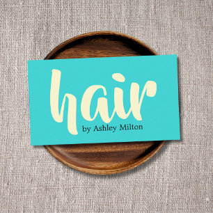 Modern Elegant Pastel Blue Yellow Hair Stylist Business Card