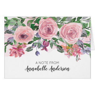 Modern Elegant Pastel Blush Pink Floral Watercolor