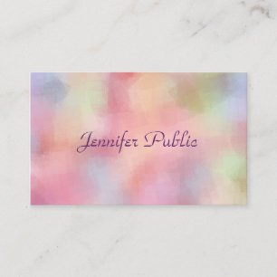 Modern Elegant Pastel Colours Handwriting Script Business Card
