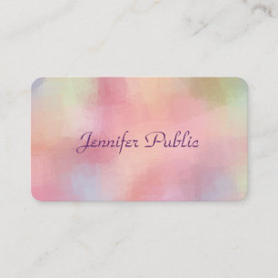Modern Elegant Pastel Colours Handwritten Script Business Card
