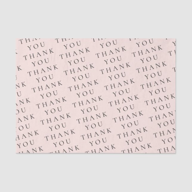 Modern Elegant Peach Black Thank You Custom  Tissue Paper (Front)