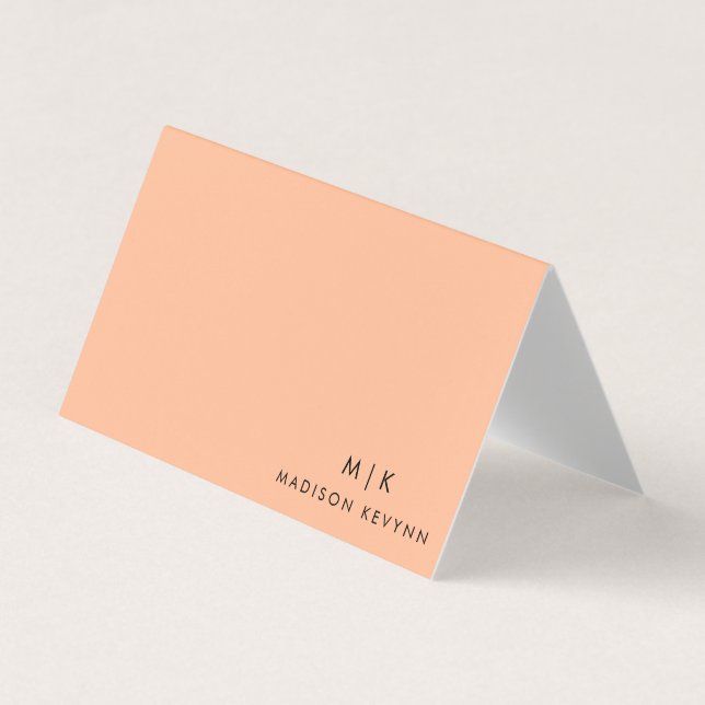 Modern Elegant Peach Fuzz Beauty Professional Business Card (Front)