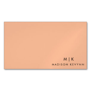 Modern Elegant Peach Fuzz Beauty Professional Magnetic Business Card