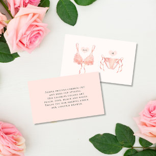 Modern Elegant Peach Lingerie Shower Enclosure Card