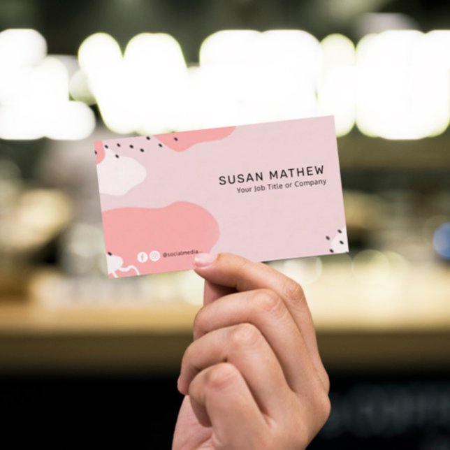 Modern Elegant Peach Pink Abstract Business Card (Creator Uploaded)
