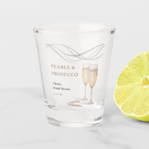 Modern Elegant Pearls & Prosecco Bridal Shower Shot Glass