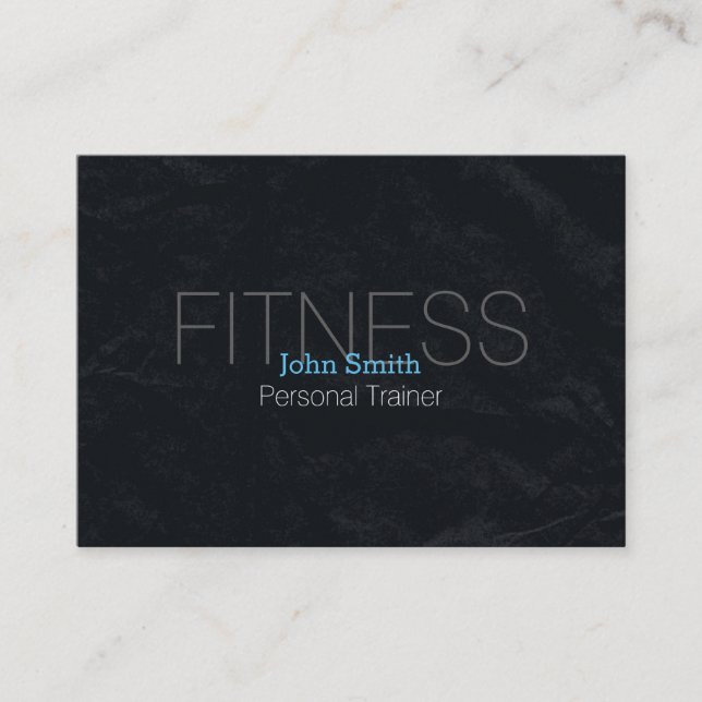 Modern Elegant Personal Fitness Trainer Chalkboard Business Card (Front)