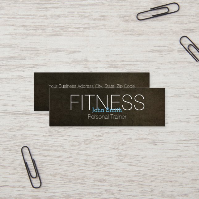Modern Elegant Personal Fitness Trainer Mini Busin Mini Business Card (Front/Back In Situ)