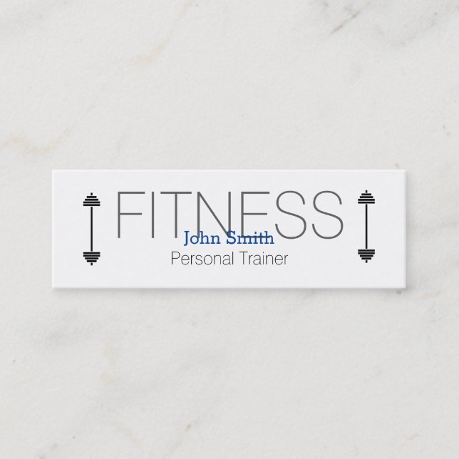 Modern Elegant Personal Fitness Trainer Mini Busin Mini Business Card (Front)