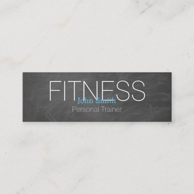 Modern Elegant Personal Fitness Trainer Mini Busin Mini Business Card (Front)