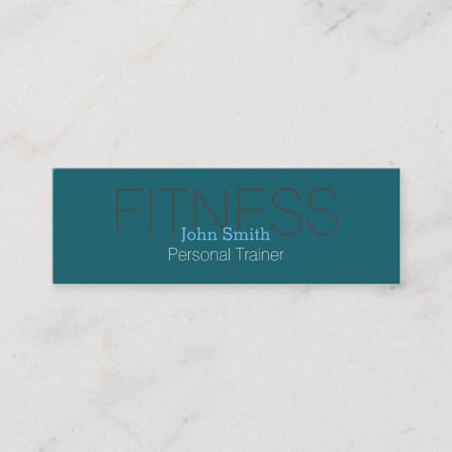 Modern Elegant Personal Fitness Trainer Mini Busin Mini Business Card (Front)