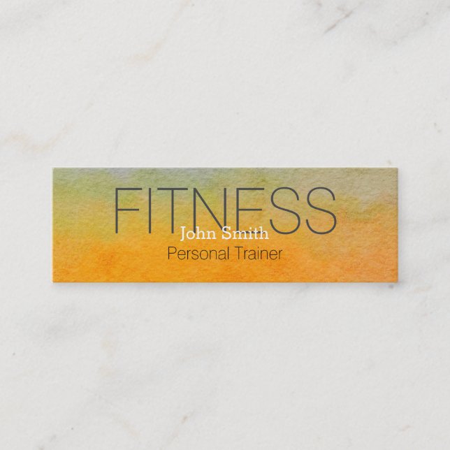 Modern Elegant Personal Fitness Trainer Mini Business Card (Front)