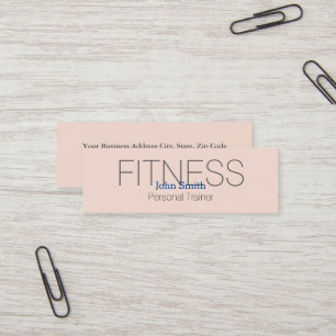 Modern Elegant Personal Fitness Trainer Mini Business Card