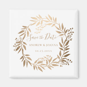 Modern Elegant Personalised Gold Monogram Magnet