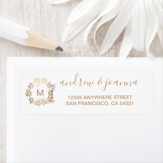 Modern Elegant Personalised Gold Monogram Return  (Insitu)
