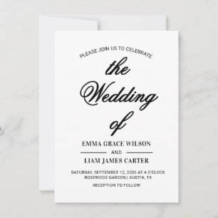 Modern Elegant Personalised Wedding Invitation