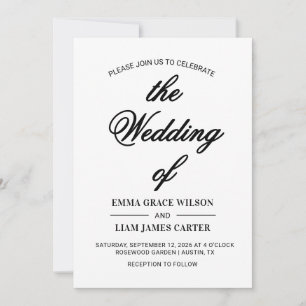 Modern Elegant Personalised Wedding Invitation