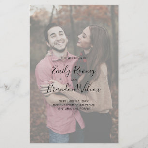 Modern Elegant Photo Budget Wedding Program Flyer
