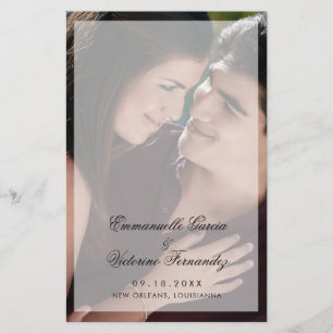 Modern Elegant Photo Budget Wedding Program Flyer