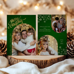 Modern Elegant Photo Collage Christmas Holiday Card