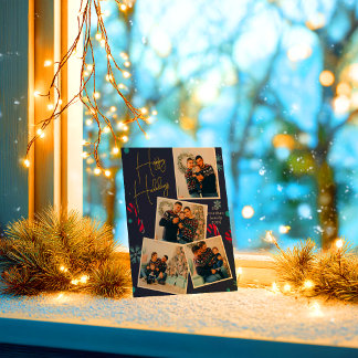 Modern Elegant Photo Collage Happy Holidays