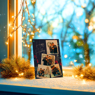 Modern Elegant Photo Collage Happy Holidays