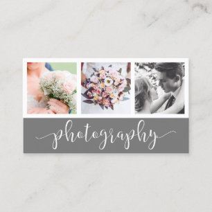 Modern elegant photo collage photography business card