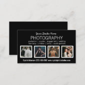 Modern elegant photo collage wedding photography  business card (Front/Back)