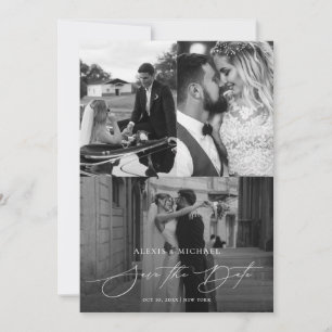 Modern Elegant Photo Collage Wedding Save The Date