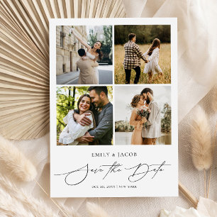 Modern Elegant Photo Collage Wedding Save the Date
