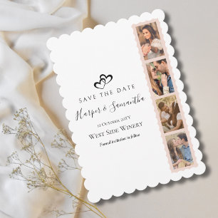 Modern Elegant Photo Collage Wedding Save The Date