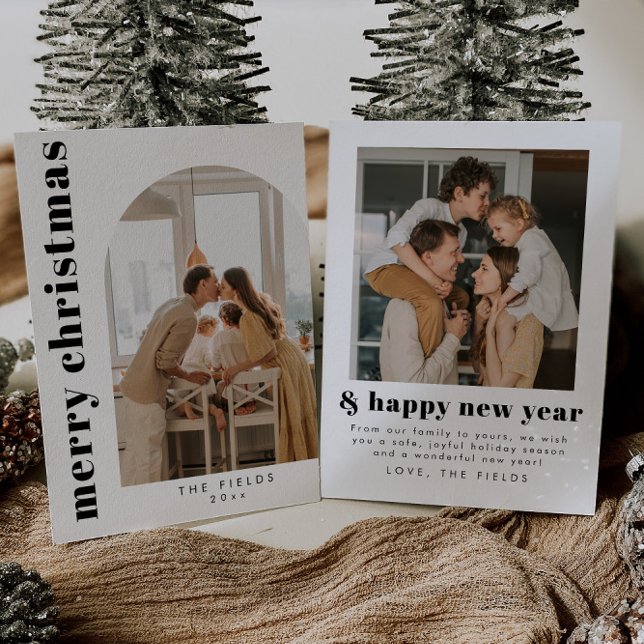 Modern Elegant Photo Family Holiday Card (Creator Uploaded)