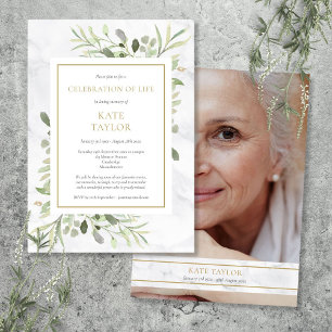 Modern Elegant Photo Funeral Celebration of Life Invitation