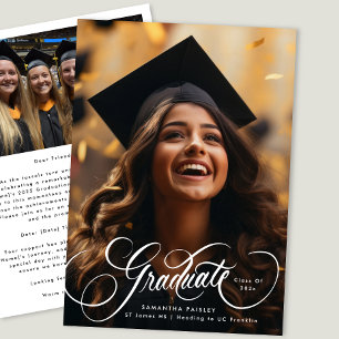 Modern Elegant Photo Graduation Class of 2025 Announcement