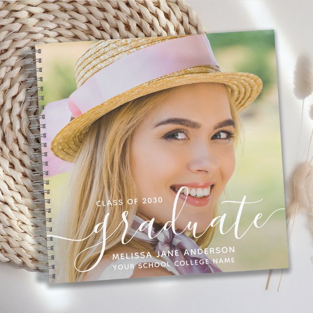 Modern Elegant Photo Graduation GuestBook Notebook (Creator Uploaded)