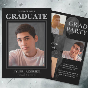Modern Elegant Photo Graduation Party Invitation